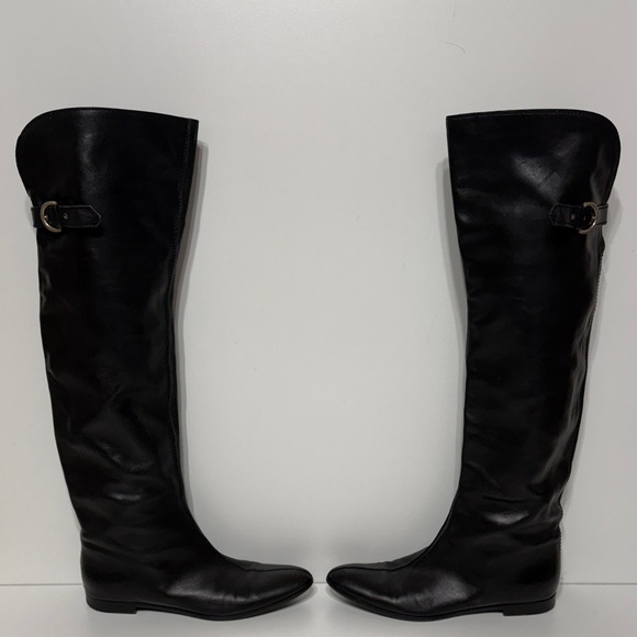 Sergio Rossi Shoes - Sergio Rossi Knee High Tall Boots with Side Buckle Detail